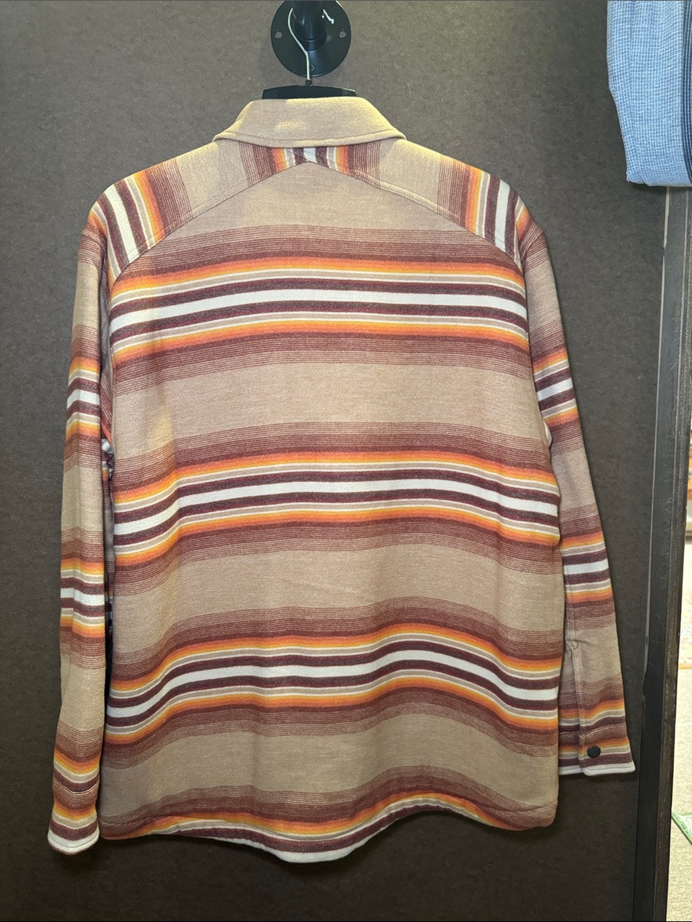 Pendleton Striped Wool Shirt Jacket in Tan, Rust & Orange - Picture 5 of 6